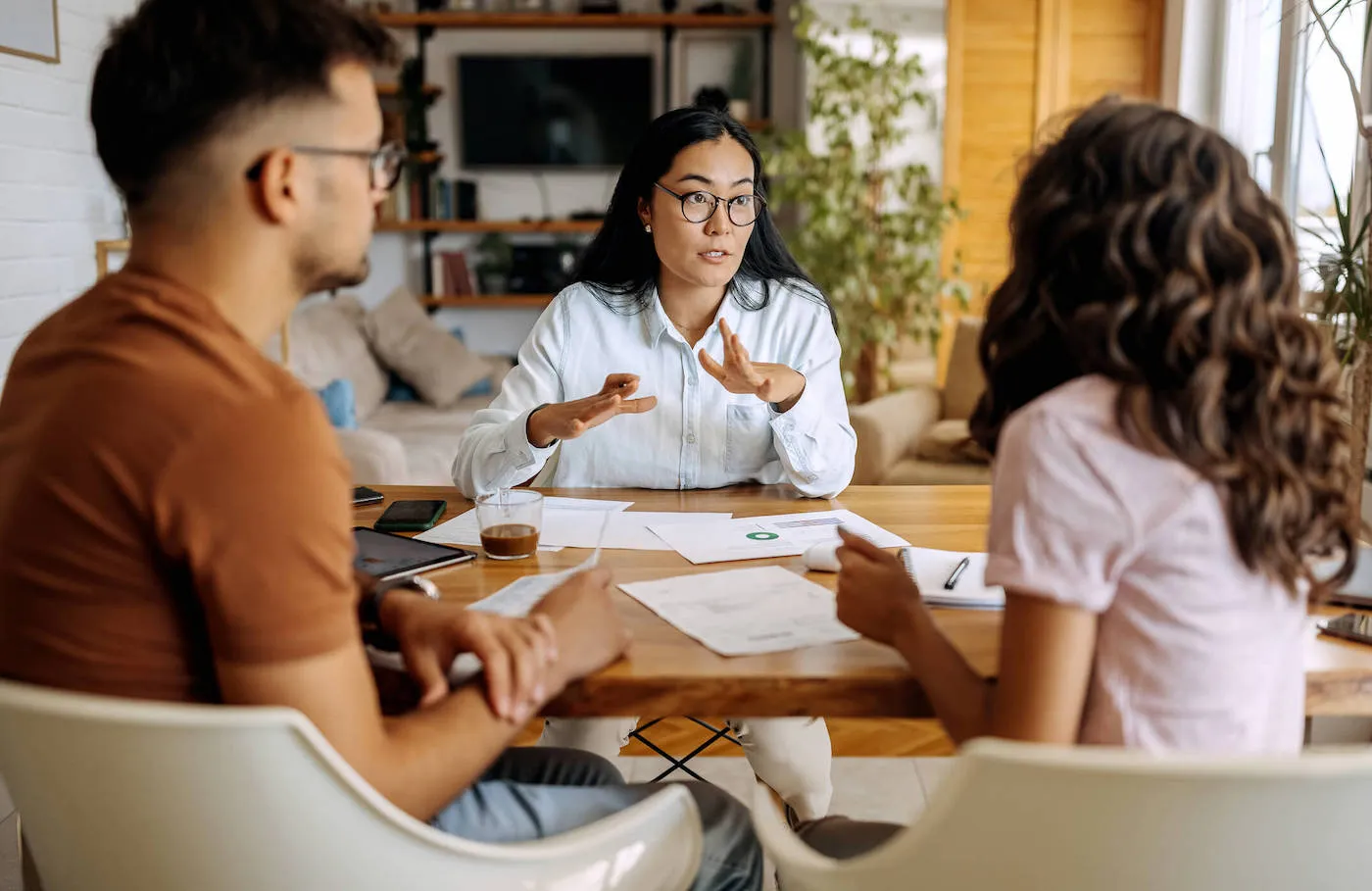 young man and woman couple getting tax advice for becoming foster parents