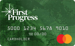 First Progress Prestige Secured Mastercard® logo.