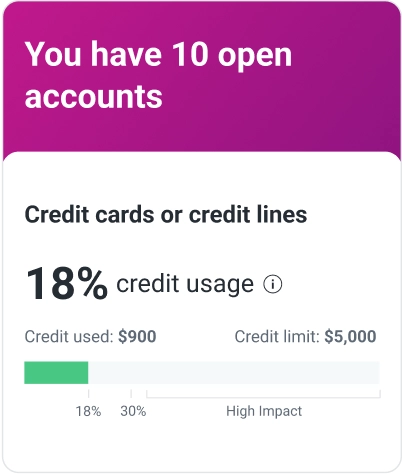 Credit usage dialogue graphic.