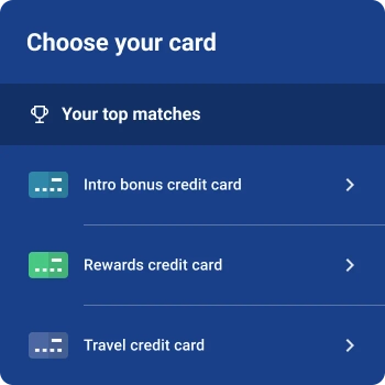Graphic choose your card screen.