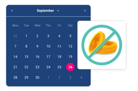 Graphic screen calendar no fee.