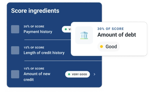 Graphic screen score and ingredients.
