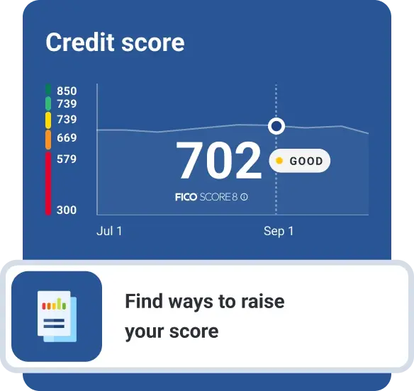 Graphic credit score tracking chart.