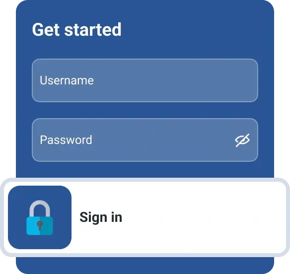 Graphic get started sign into account.