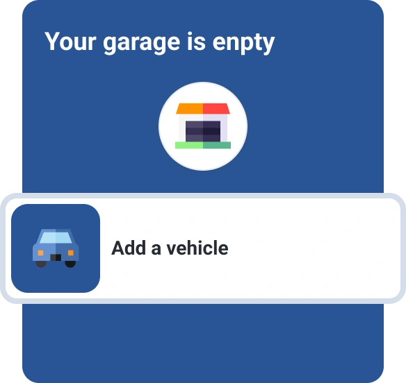 Graphic add a vehicle in garage.