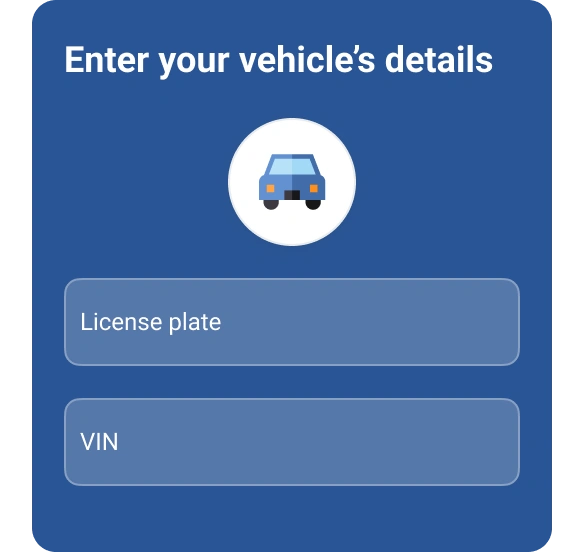 Graphic enter vehicle details.
