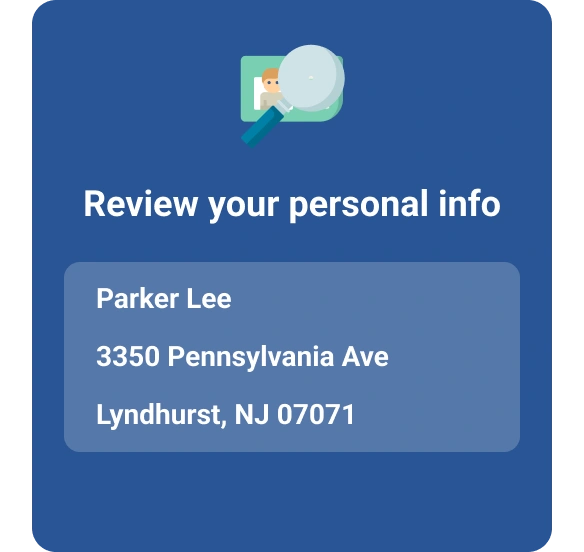 Graphic review personal info.