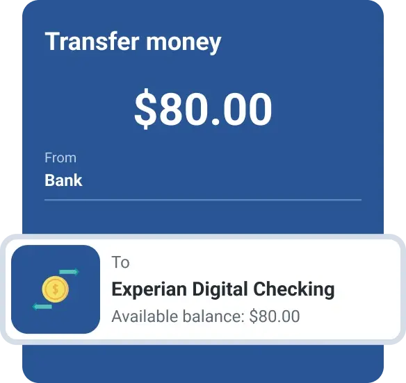 Graphic smart money transfer money screen.