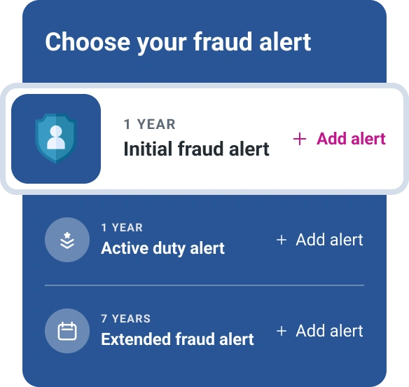 Graphic support choose fraud alert